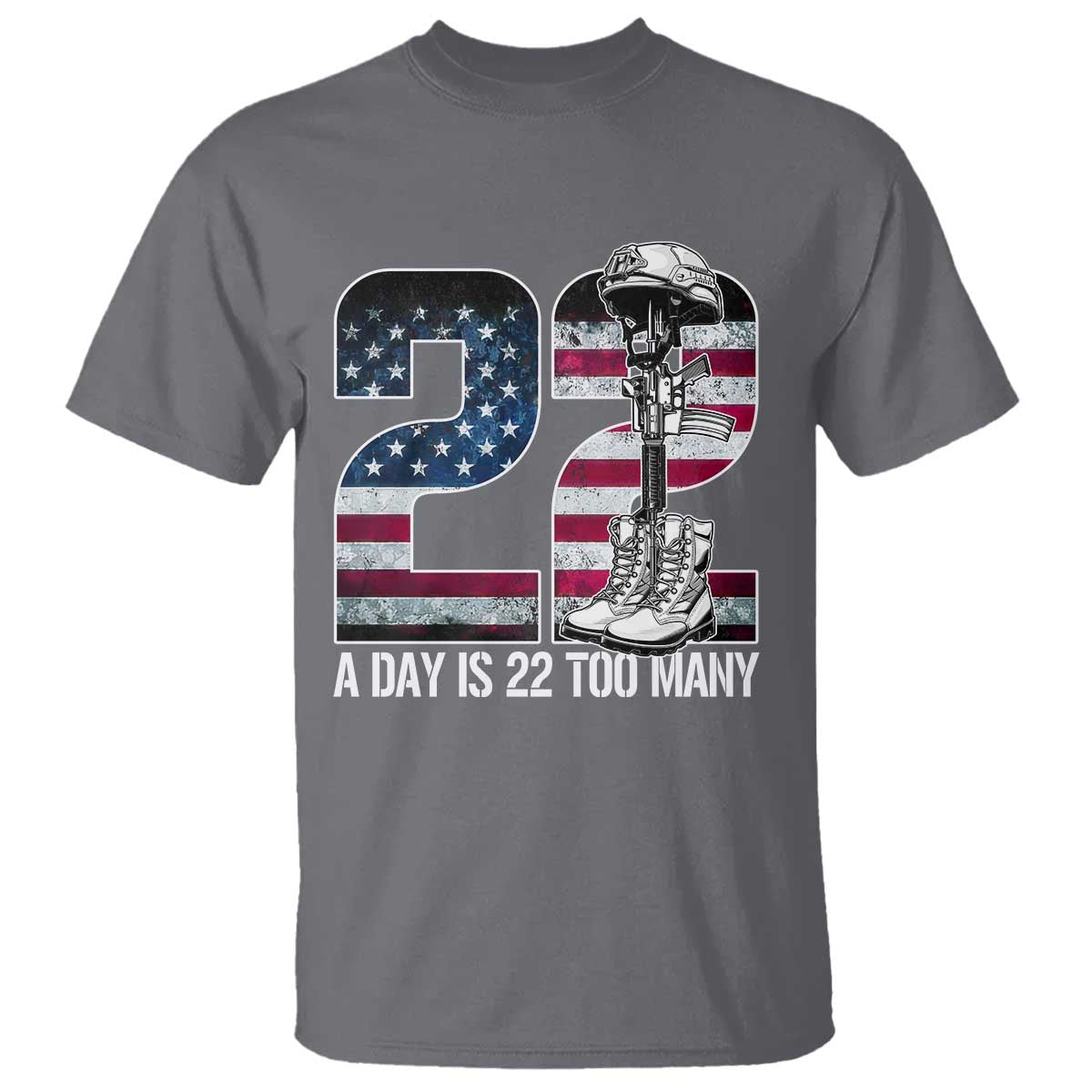 Veteran Suicide Prevention Support T Shirt 22 A Day is 22 Too Many Veteran Lives Matter