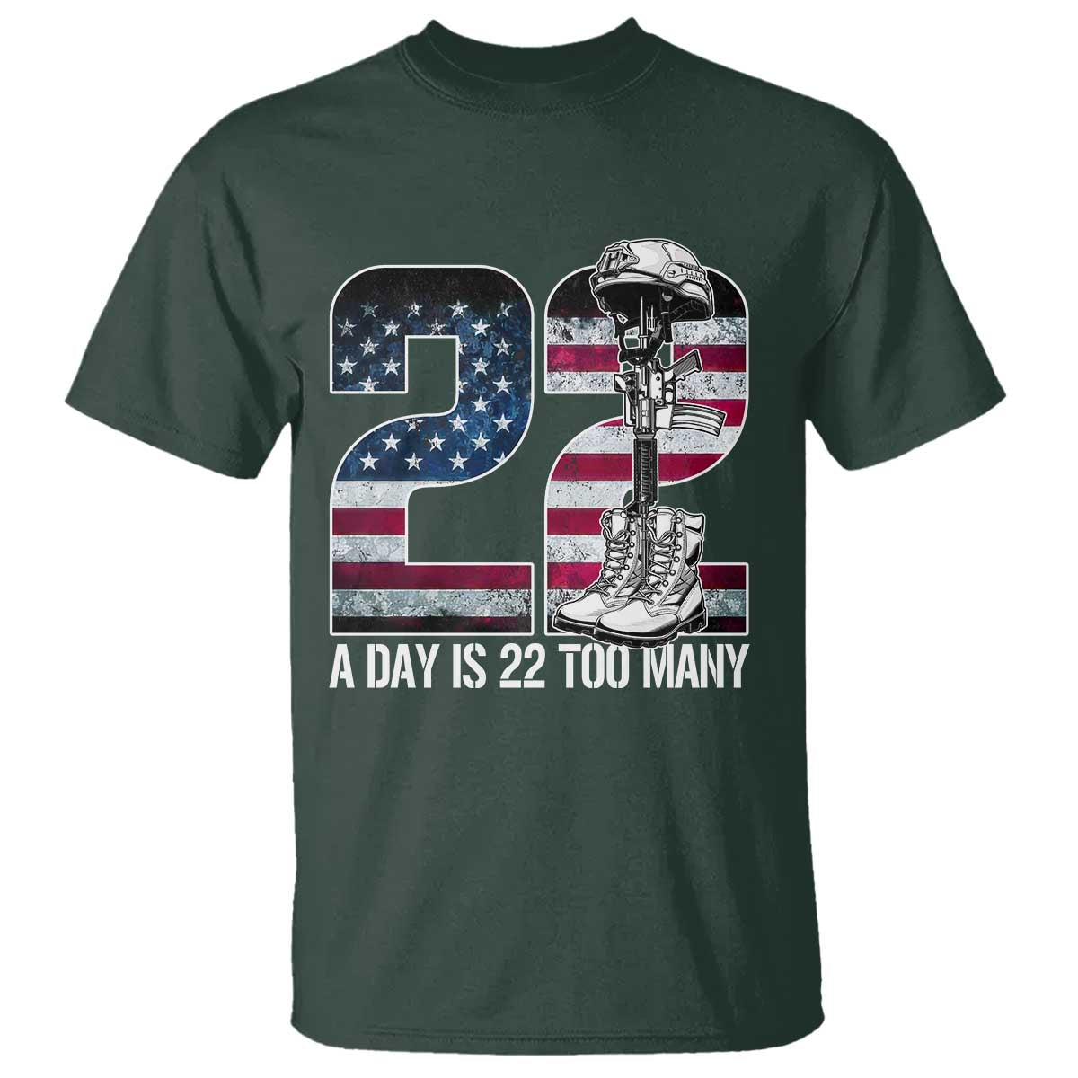 Veteran Suicide Prevention Support T Shirt 22 A Day is 22 Too Many Veteran Lives Matter