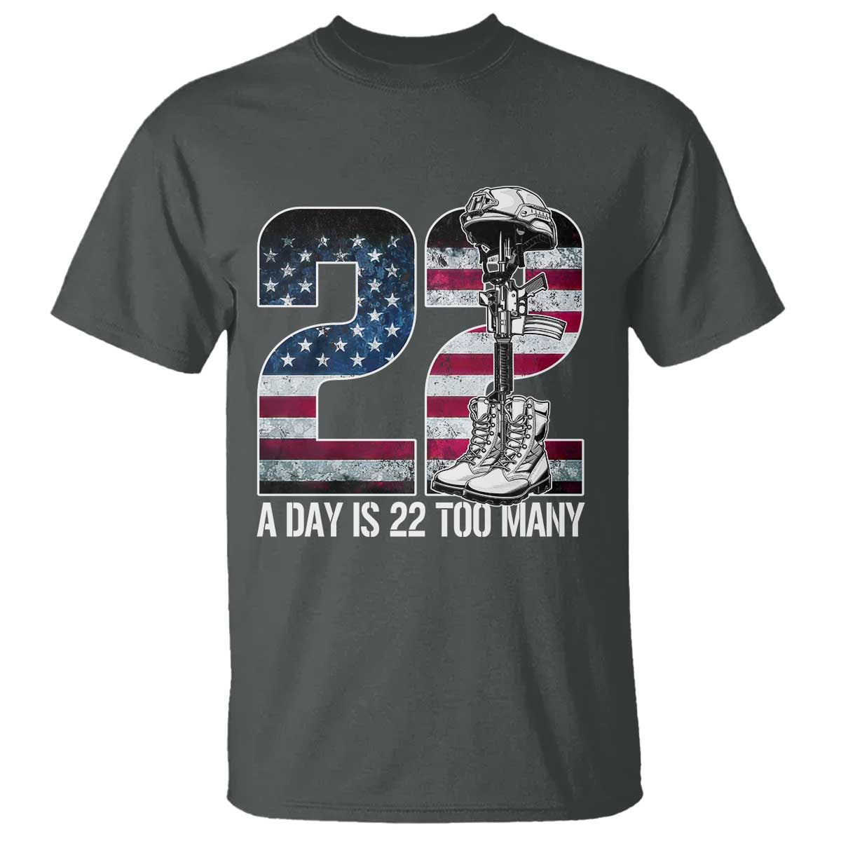 Veteran Suicide Prevention Support T Shirt 22 A Day is 22 Too Many Veteran Lives Matter