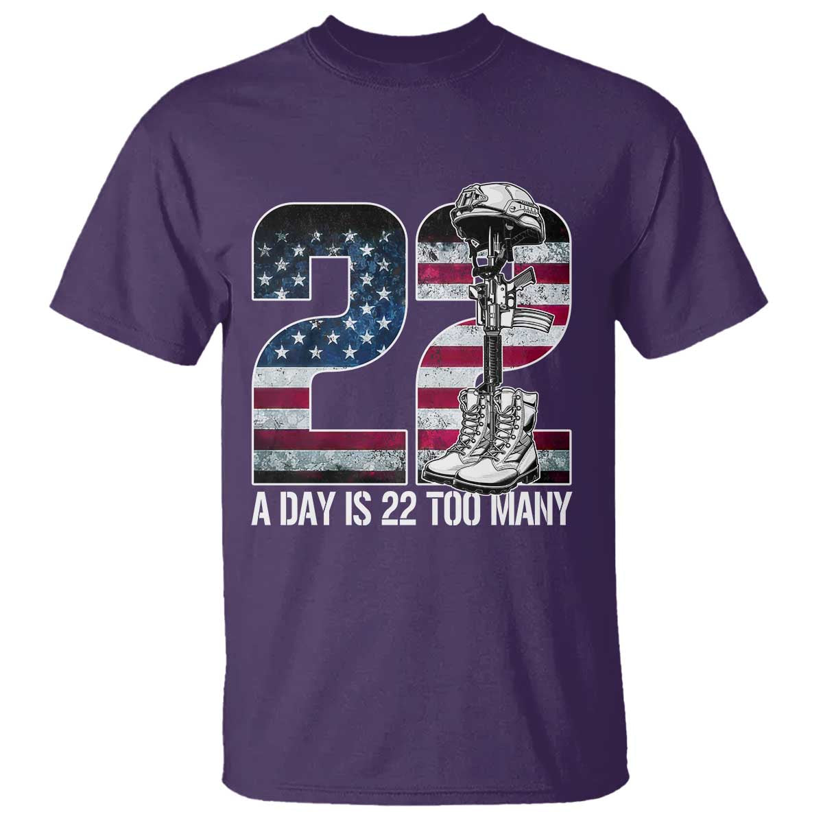 Veteran Suicide Prevention Support T Shirt 22 A Day is 22 Too Many Veteran Lives Matter