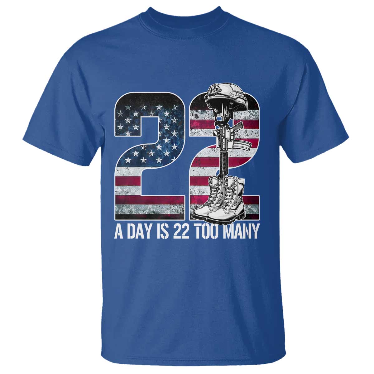 Veteran Suicide Prevention Support T Shirt 22 A Day is 22 Too Many Veteran Lives Matter