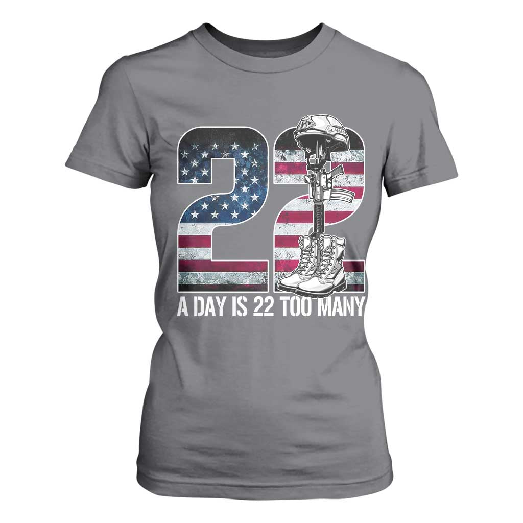 Veteran Suicide Prevention Support T Shirt For Women 22 A Day is 22 Too Many Veteran Lives Matter