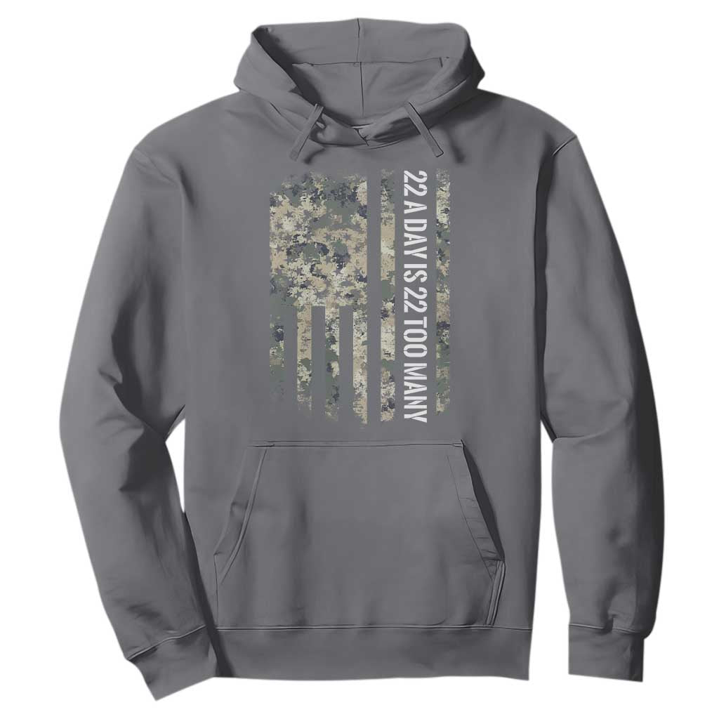 Veteran Suicide Prevention Support Hoodie USA Flag 22 A Day Is 22 Too Many
