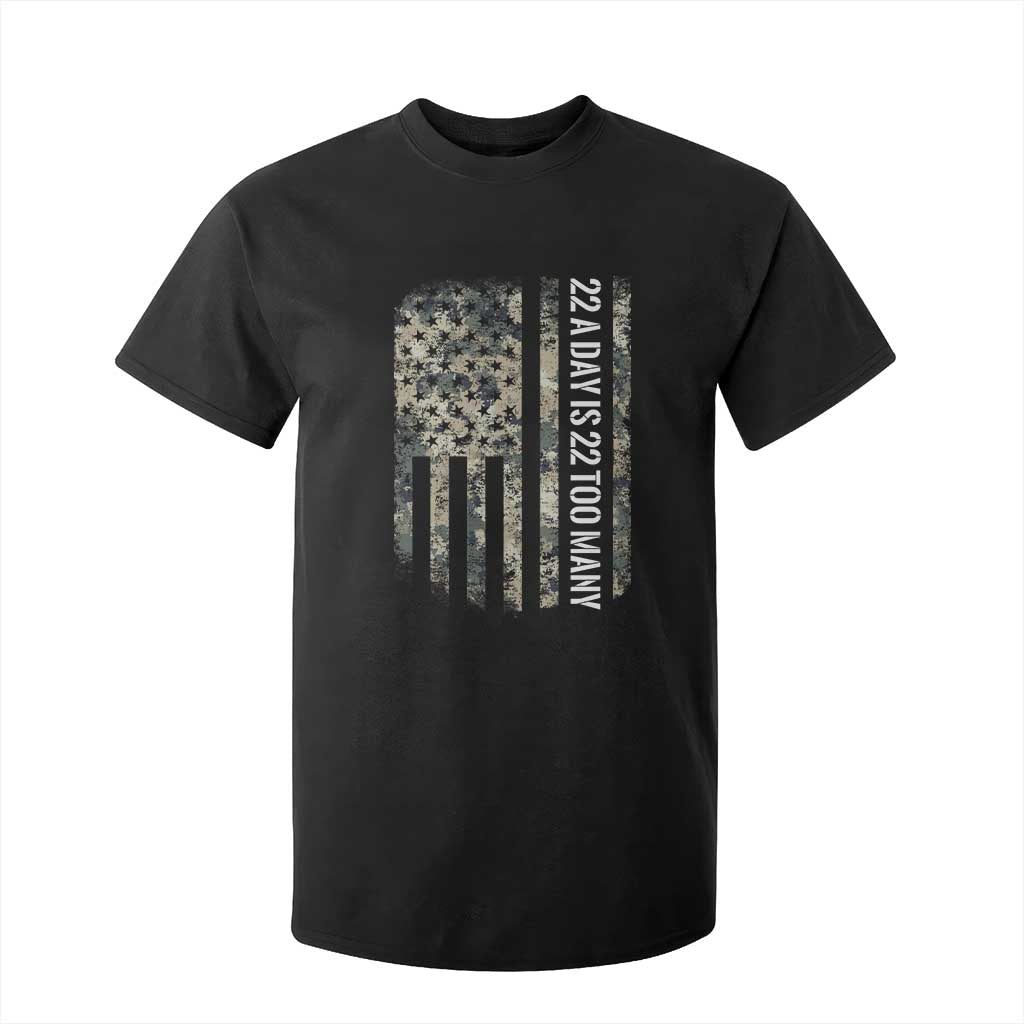 Veteran Suicide Prevention Support T Shirt For Kid USA Flag 22 A Day Is 22 Too Many