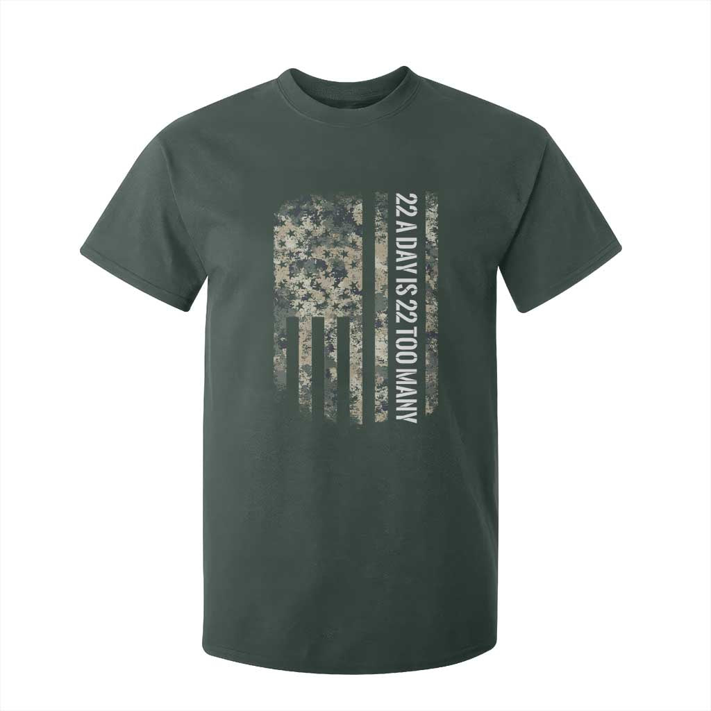 Veteran Suicide Prevention Support T Shirt For Kid USA Flag 22 A Day Is 22 Too Many
