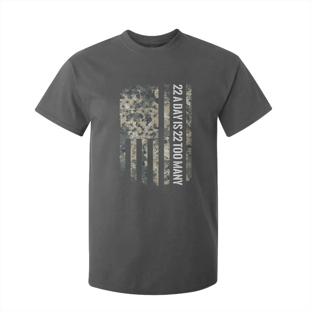 Veteran Suicide Prevention Support T Shirt For Kid USA Flag 22 A Day Is 22 Too Many