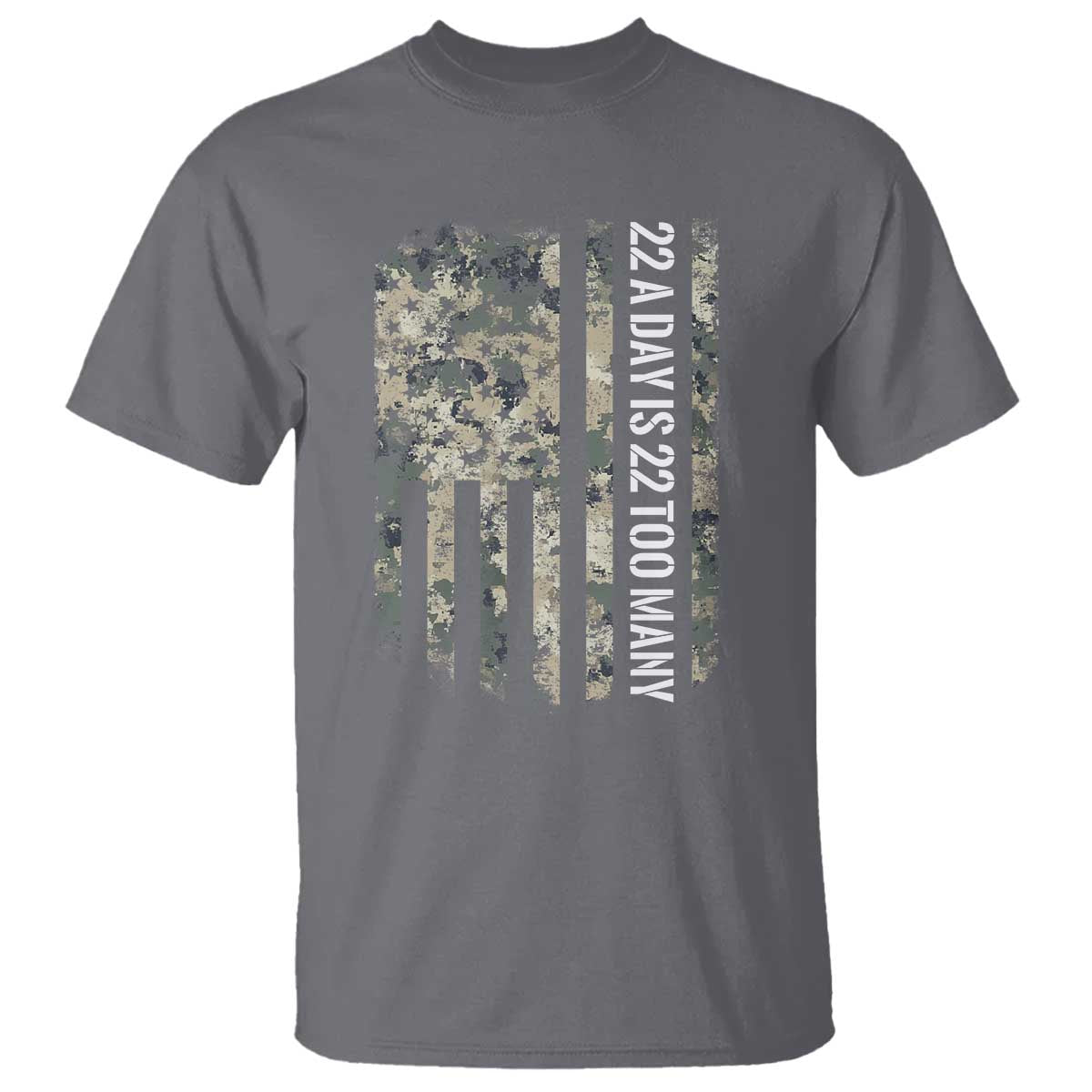 Veteran Suicide Prevention Support T Shirt USA Flag 22 A Day Is 22 Too Many