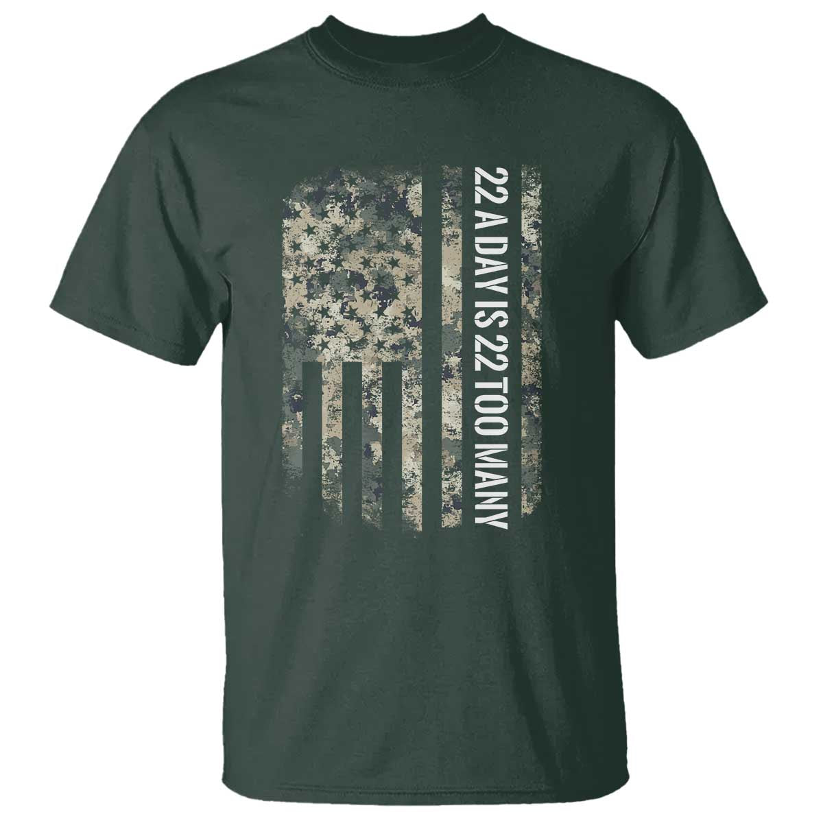 Veteran Suicide Prevention Support T Shirt USA Flag 22 A Day Is 22 Too Many
