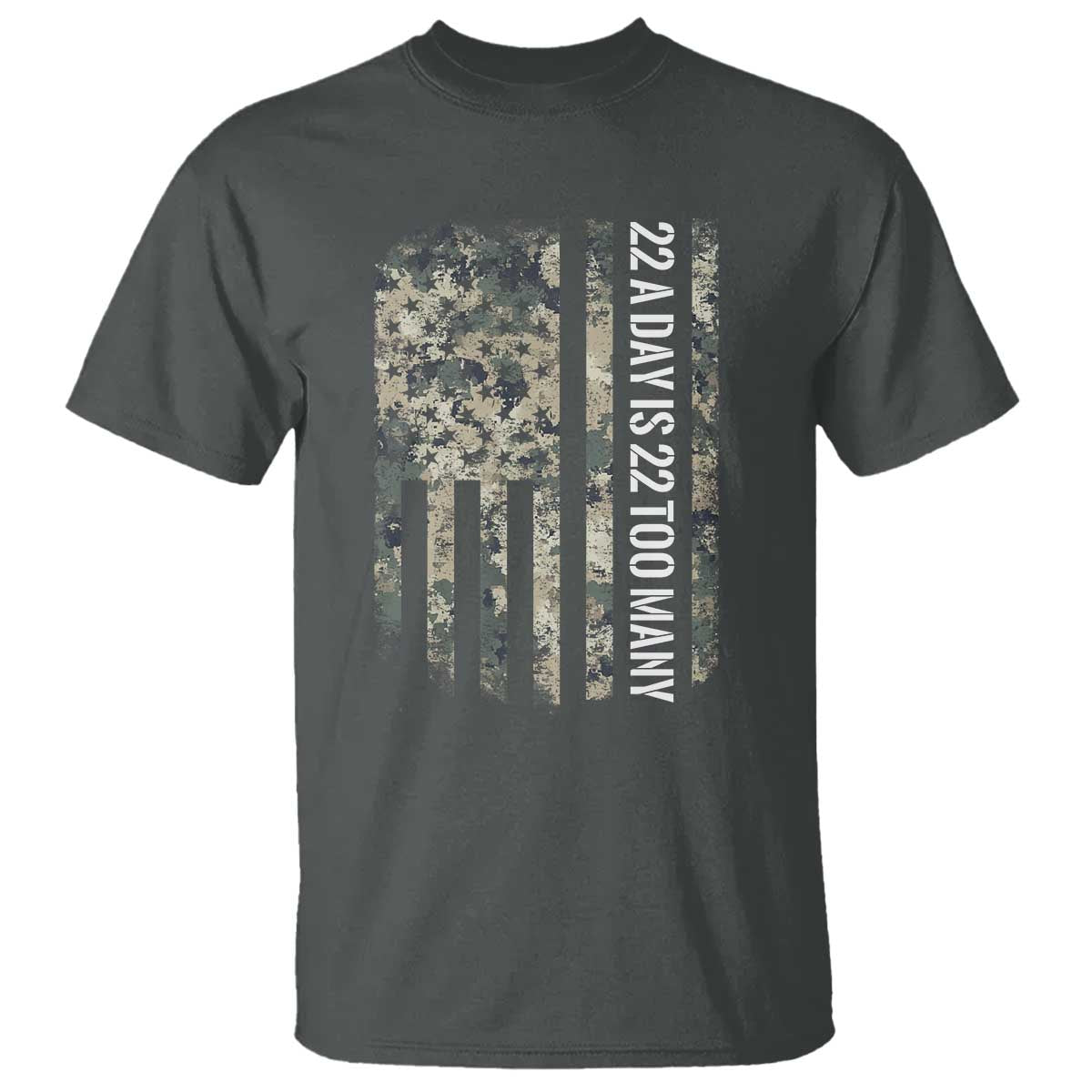 Veteran Suicide Prevention Support T Shirt USA Flag 22 A Day Is 22 Too Many