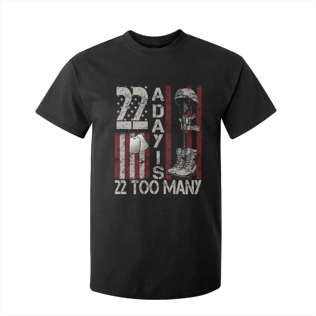 Veteran Suicide Prevention Support T Shirt For Kid 22 A Day Is 22 Too Many