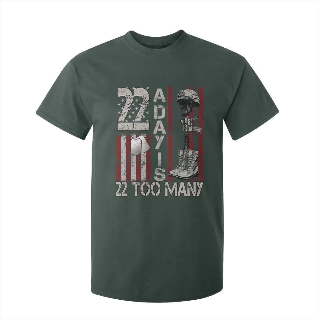 Veteran Suicide Prevention Support T Shirt For Kid 22 A Day Is 22 Too Many