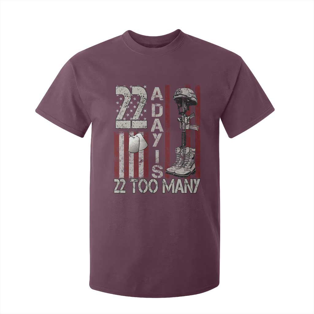Veteran Suicide Prevention Support T Shirt For Kid 22 A Day Is 22 Too Many