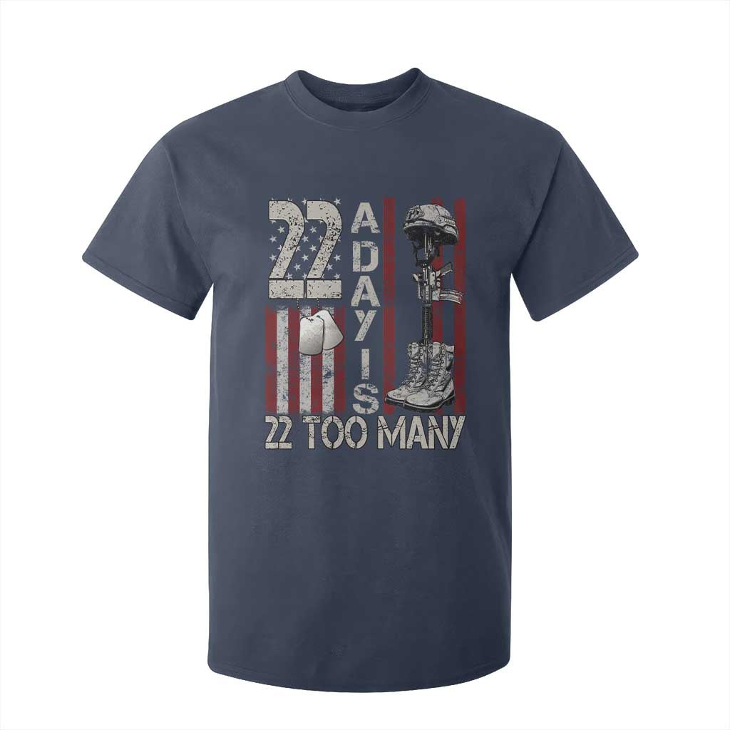 Veteran Suicide Prevention Support T Shirt For Kid 22 A Day Is 22 Too Many