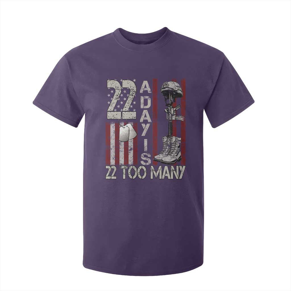 Veteran Suicide Prevention Support T Shirt For Kid 22 A Day Is 22 Too Many