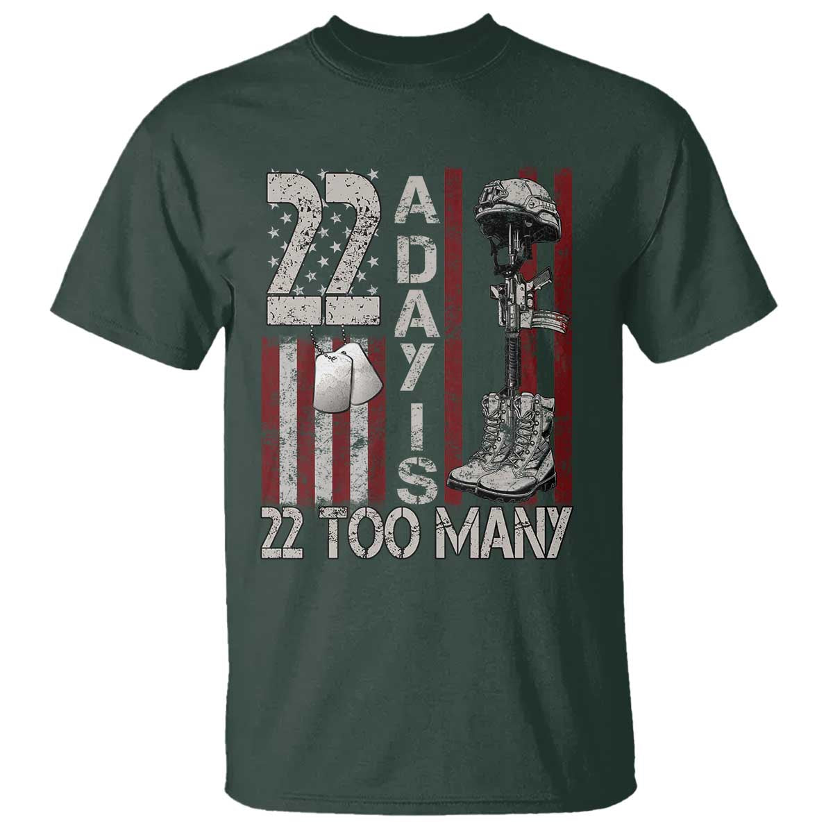 Veteran Suicide Prevention Support T Shirt 22 A Day Is 22 Too Many