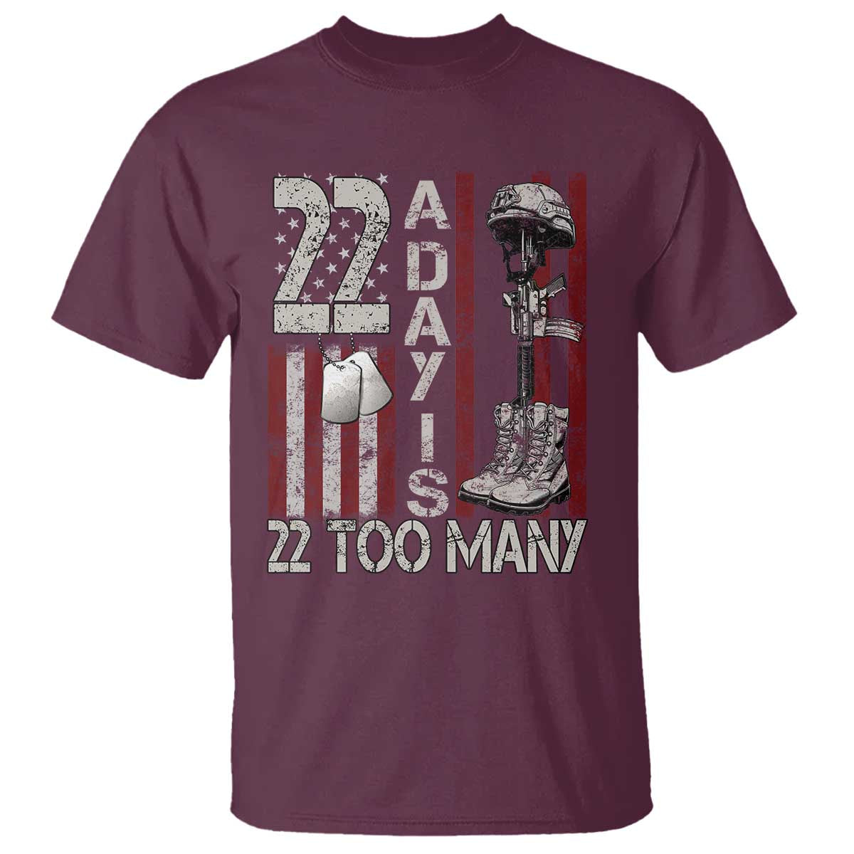 Veteran Suicide Prevention Support T Shirt 22 A Day Is 22 Too Many