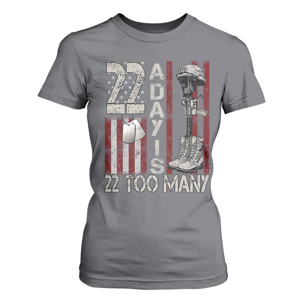 Veteran Suicide Prevention Support T Shirt For Women 22 A Day Is 22 Too Many