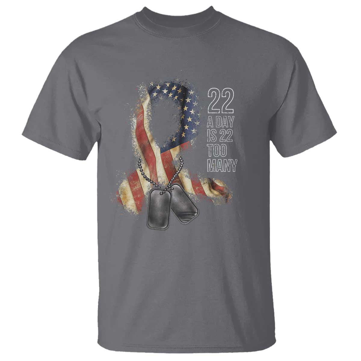 Veteran Suicide Prevention Support T Shirt 22 A Day Is 22 Too Many American Flag Ribbon