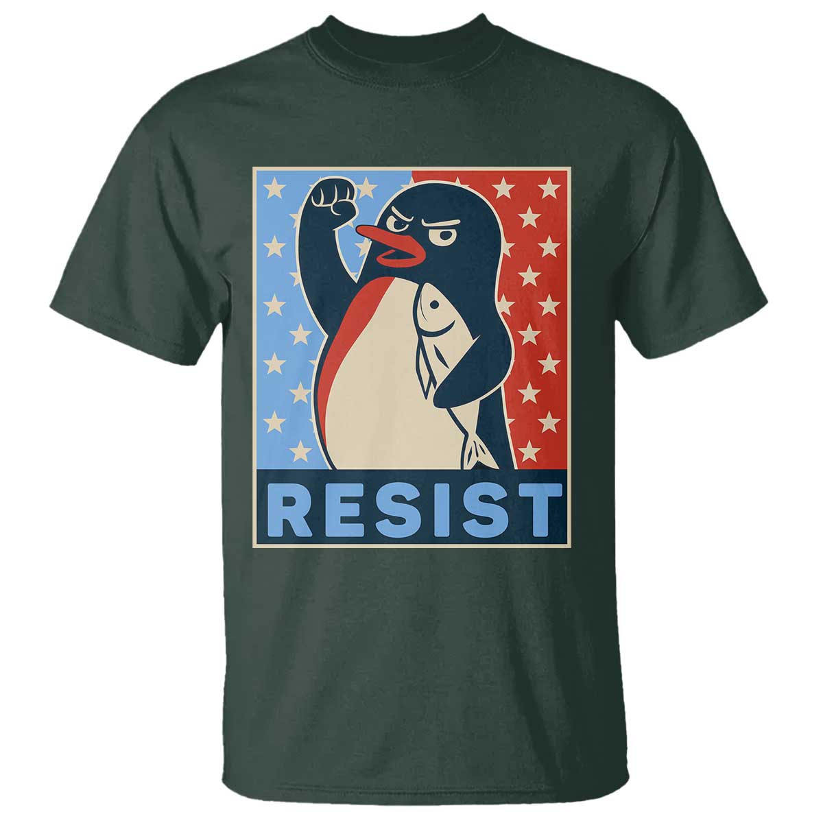 funny-penguin-resist-graphic-t-shirt-resist-protest-against-tariffs