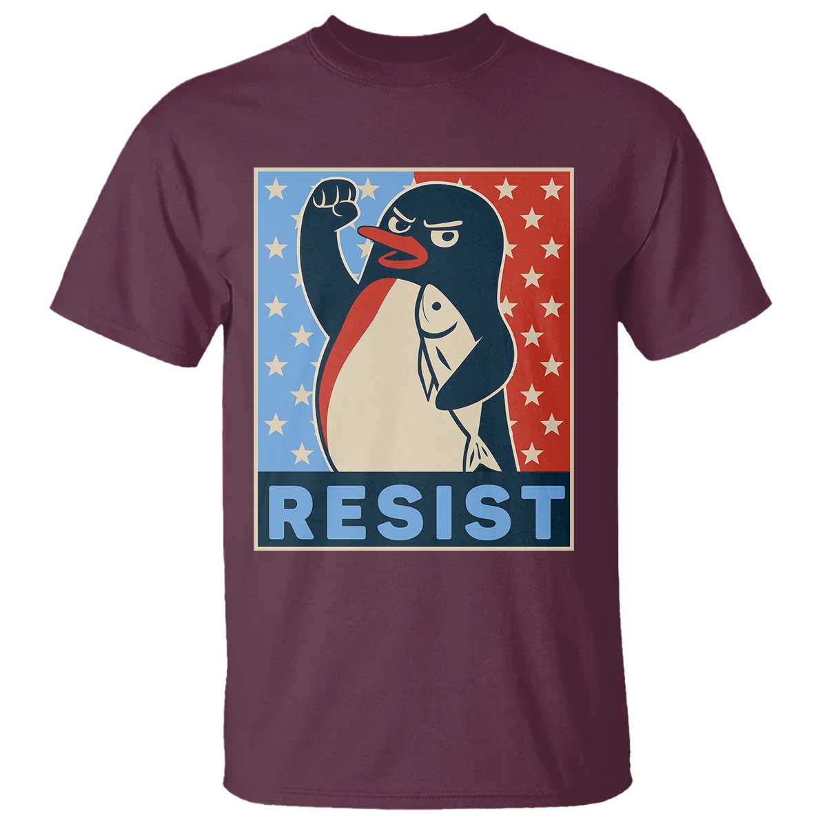 funny-penguin-resist-graphic-t-shirt-resist-protest-against-tariffs
