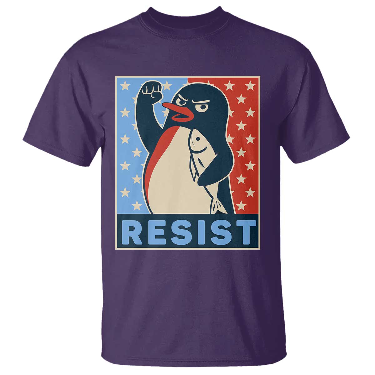 funny-penguin-resist-graphic-t-shirt-resist-protest-against-tariffs