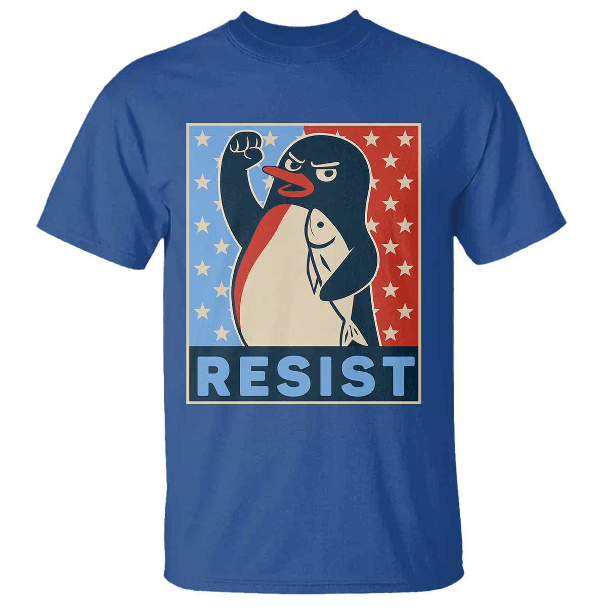 funny-penguin-resist-graphic-t-shirt-resist-protest-against-tariffs