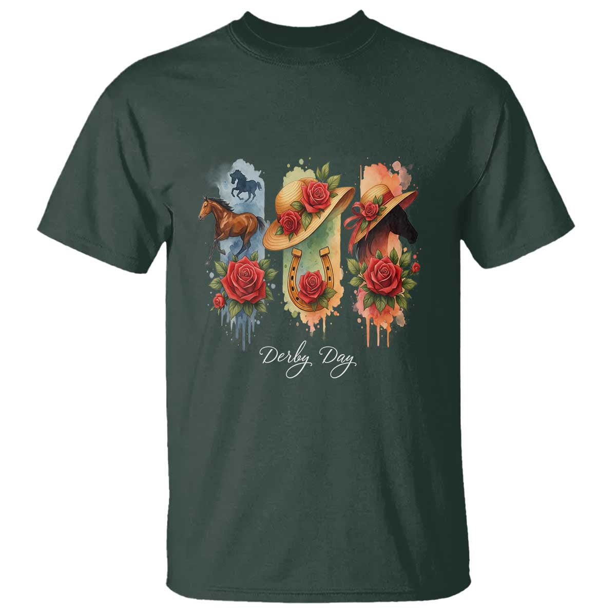 ky-derby-day-t-shirt-horse-racing-nice-hat-mint-julep-and-roses