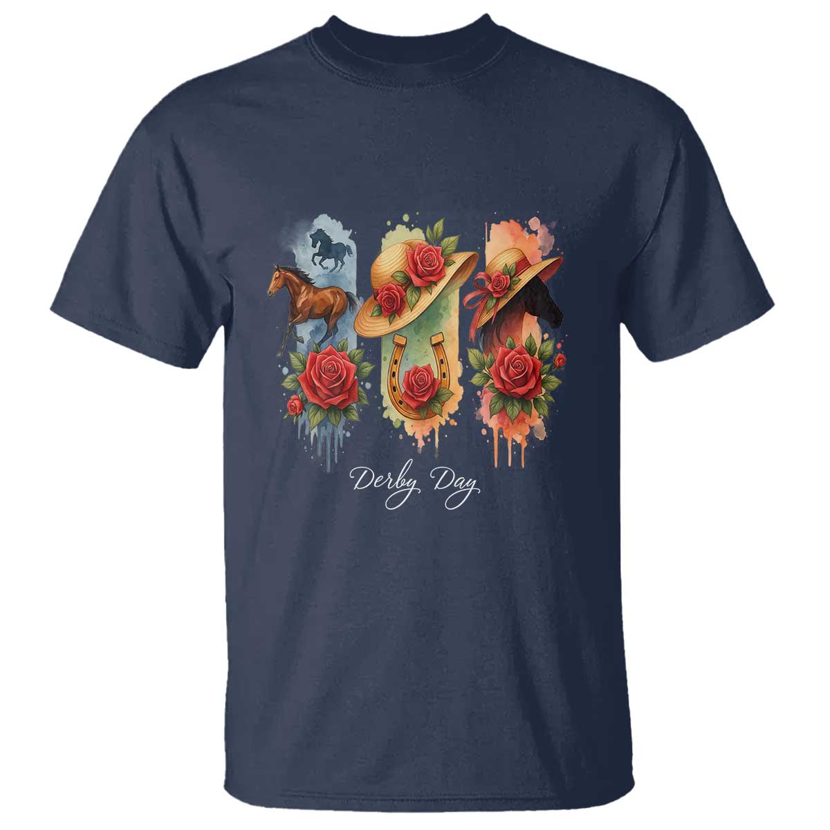 ky-derby-day-t-shirt-horse-racing-nice-hat-mint-julep-and-roses