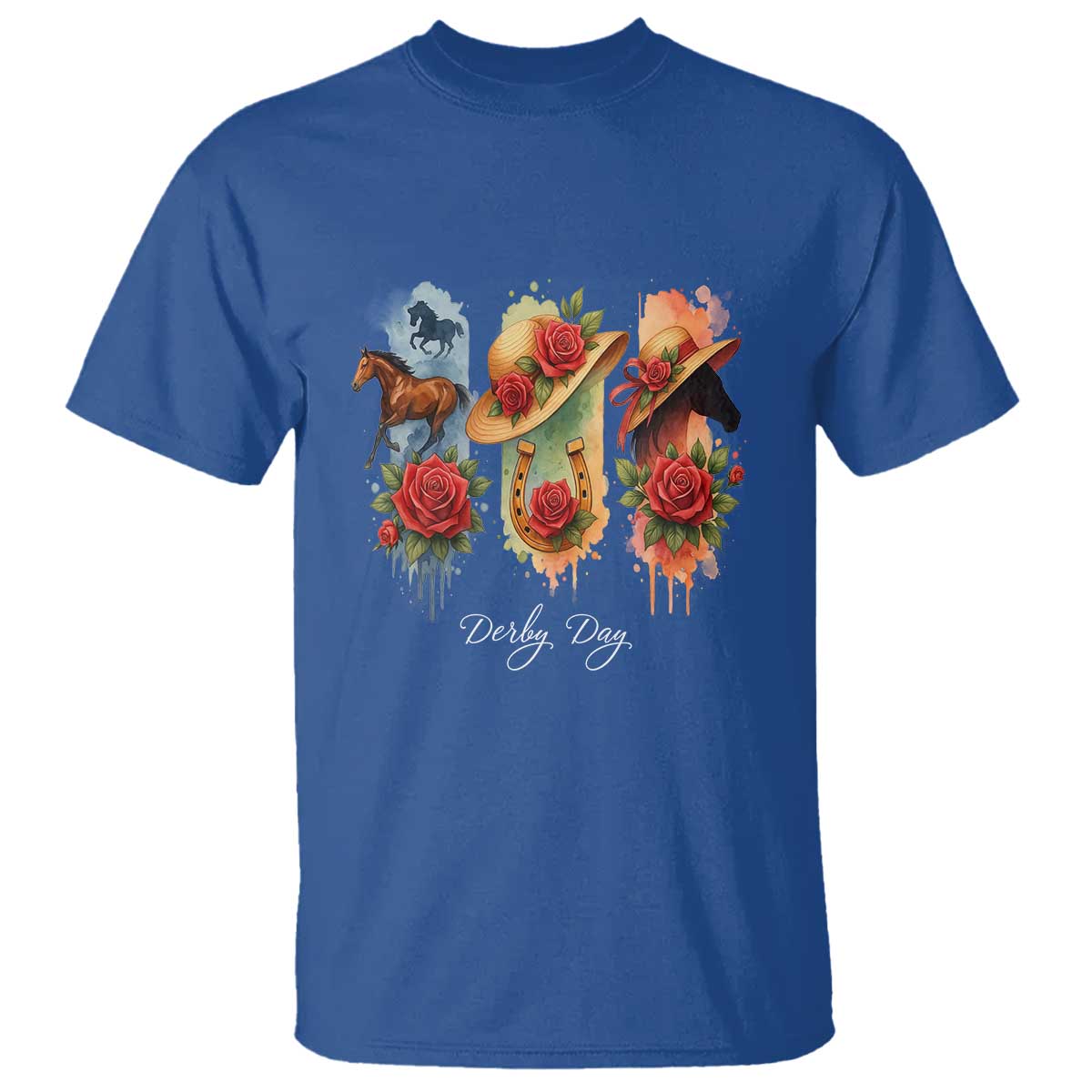 ky-derby-day-t-shirt-horse-racing-nice-hat-mint-julep-and-roses