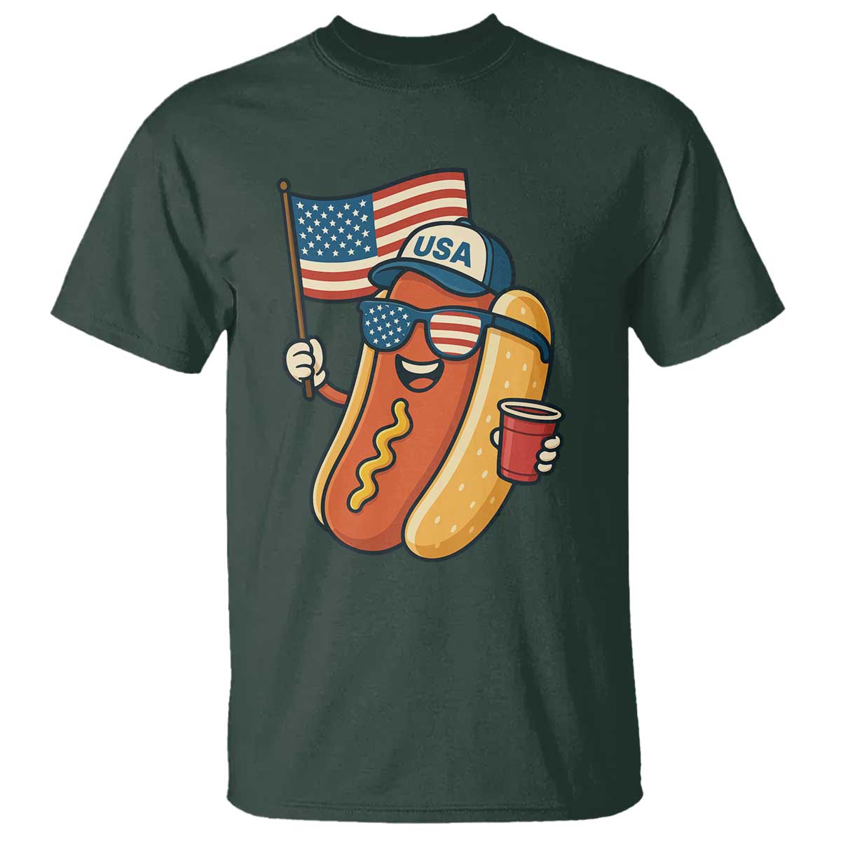 cool-patriotic-hot-dog-t-shirt-funny-4th-of-july-cookout-4th-of-july-american-flag