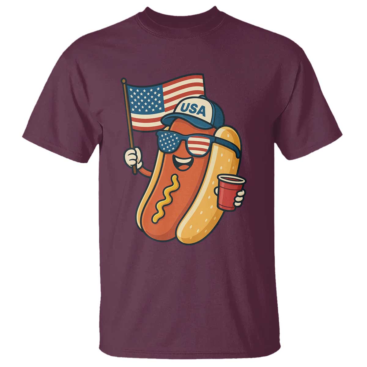 cool-patriotic-hot-dog-t-shirt-funny-4th-of-july-cookout-4th-of-july-american-flag