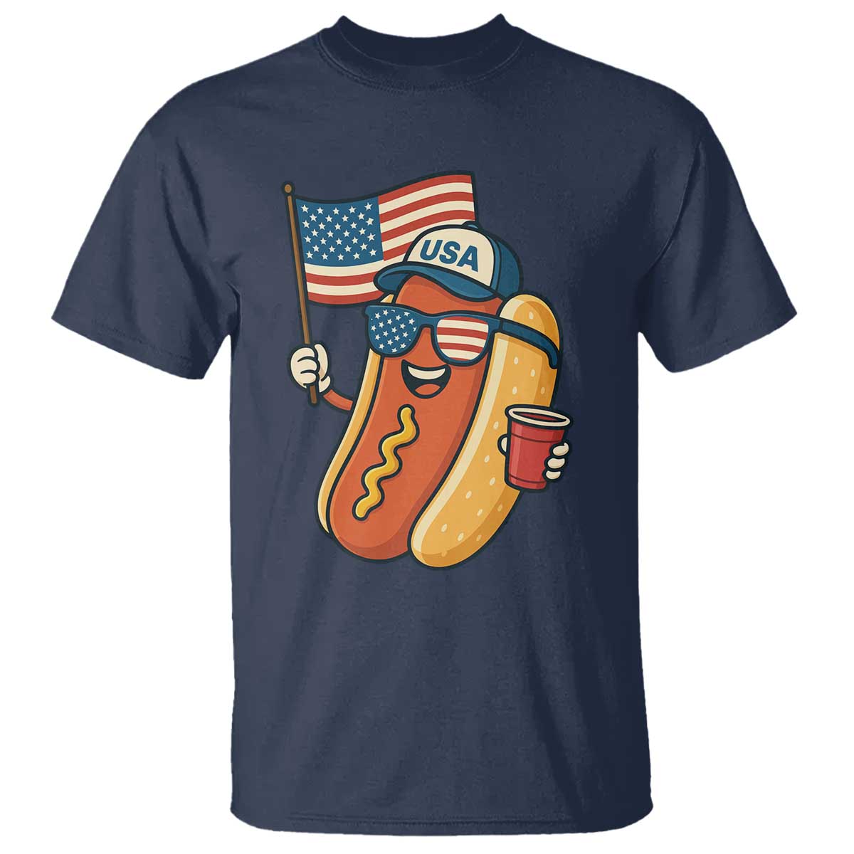 cool-patriotic-hot-dog-t-shirt-funny-4th-of-july-cookout-4th-of-july-american-flag