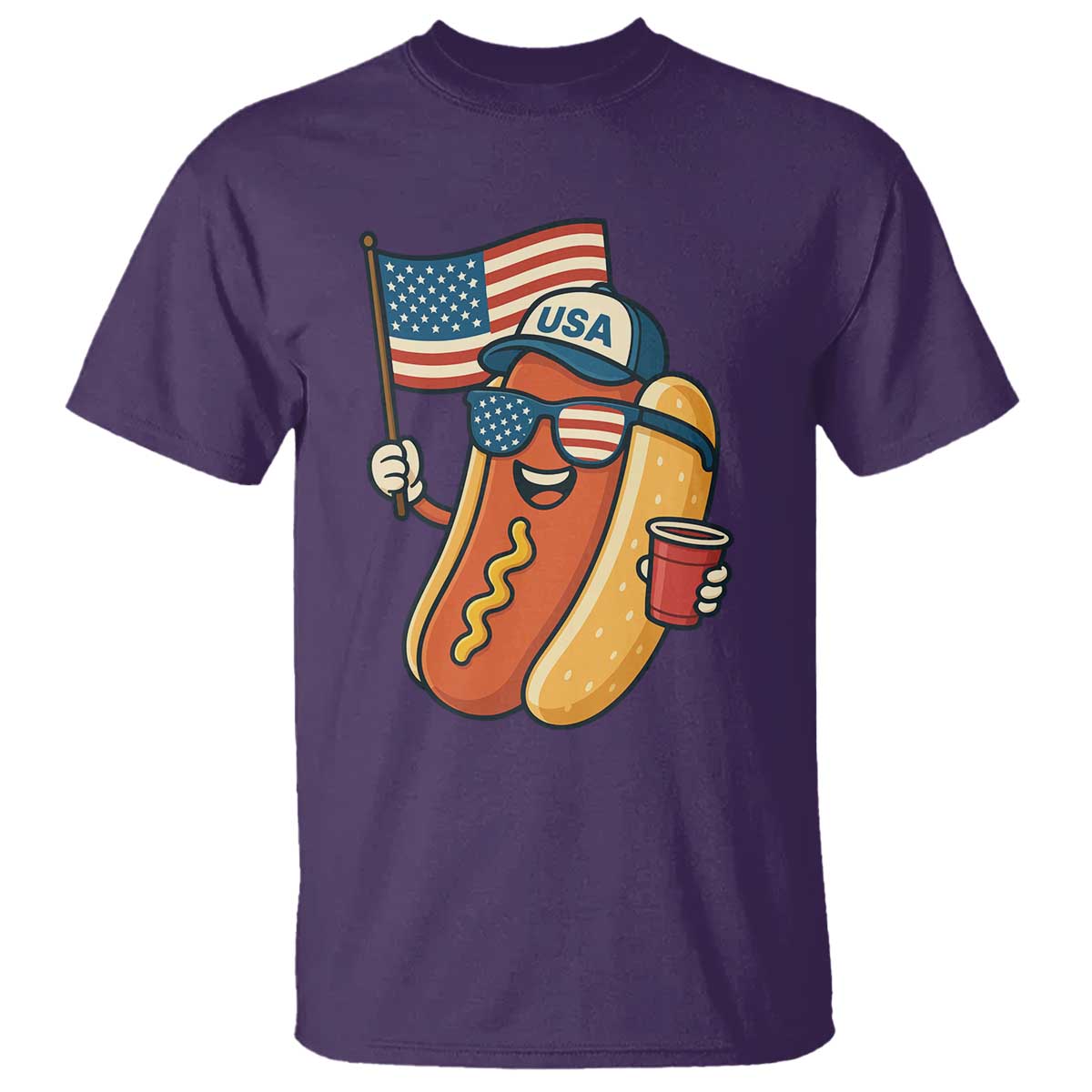cool-patriotic-hot-dog-t-shirt-funny-4th-of-july-cookout-4th-of-july-american-flag