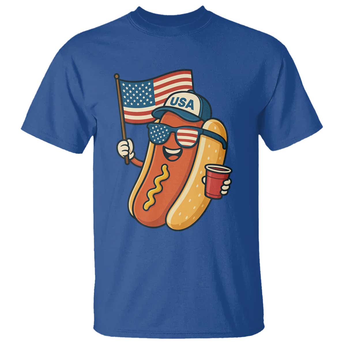 cool-patriotic-hot-dog-t-shirt-funny-4th-of-july-cookout-4th-of-july-american-flag
