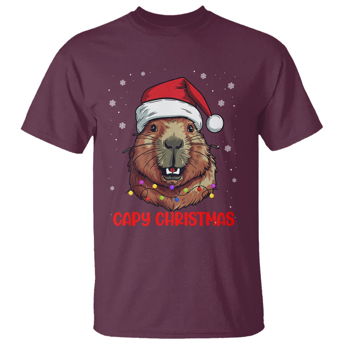 capy-christmas-t-shirt-funny-capybara-santa-meme