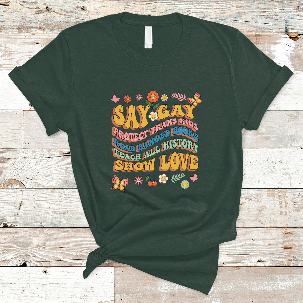 retro-groovy-t-shirt-say-gay-protect-trans-kids-read-banned-books-lgbt-groovy