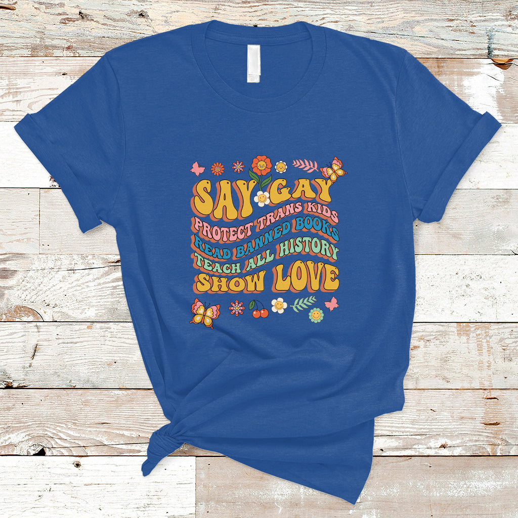 retro-groovy-t-shirt-say-gay-protect-trans-kids-read-banned-books-lgbt-groovy