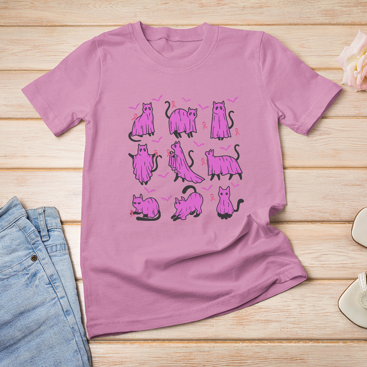 breast-cancer-cat-t-shirt-funny-ghost-black-cat-pink-ribbon-support-breast-cancer-warrior