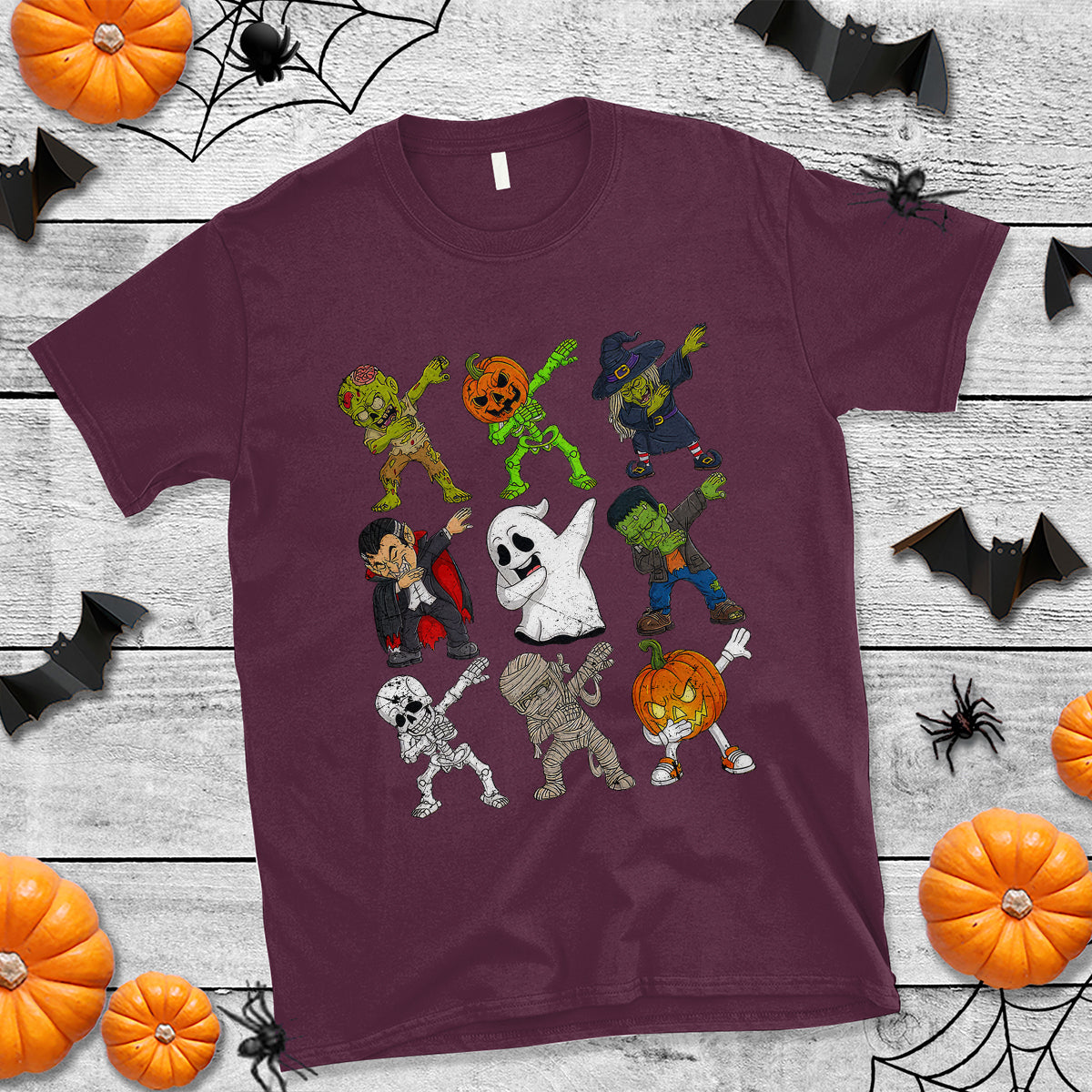 halloween-costume-t-shirt-spooky-dabbing-skeleton-zombie-scary-pumpkin