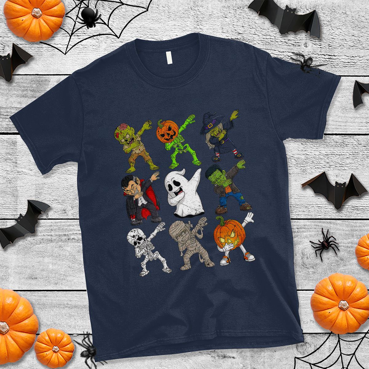 halloween-costume-t-shirt-spooky-dabbing-skeleton-zombie-scary-pumpkin