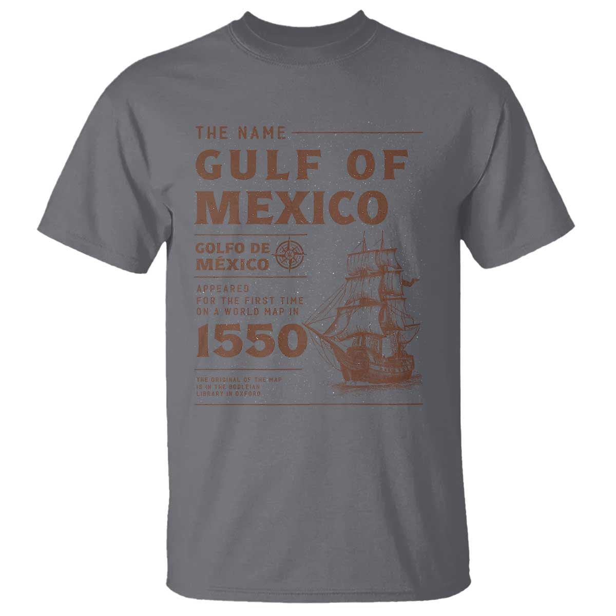 gulf-of-mexico-name-origin-1550-t-shirt-sailing-ship-retro-vintage