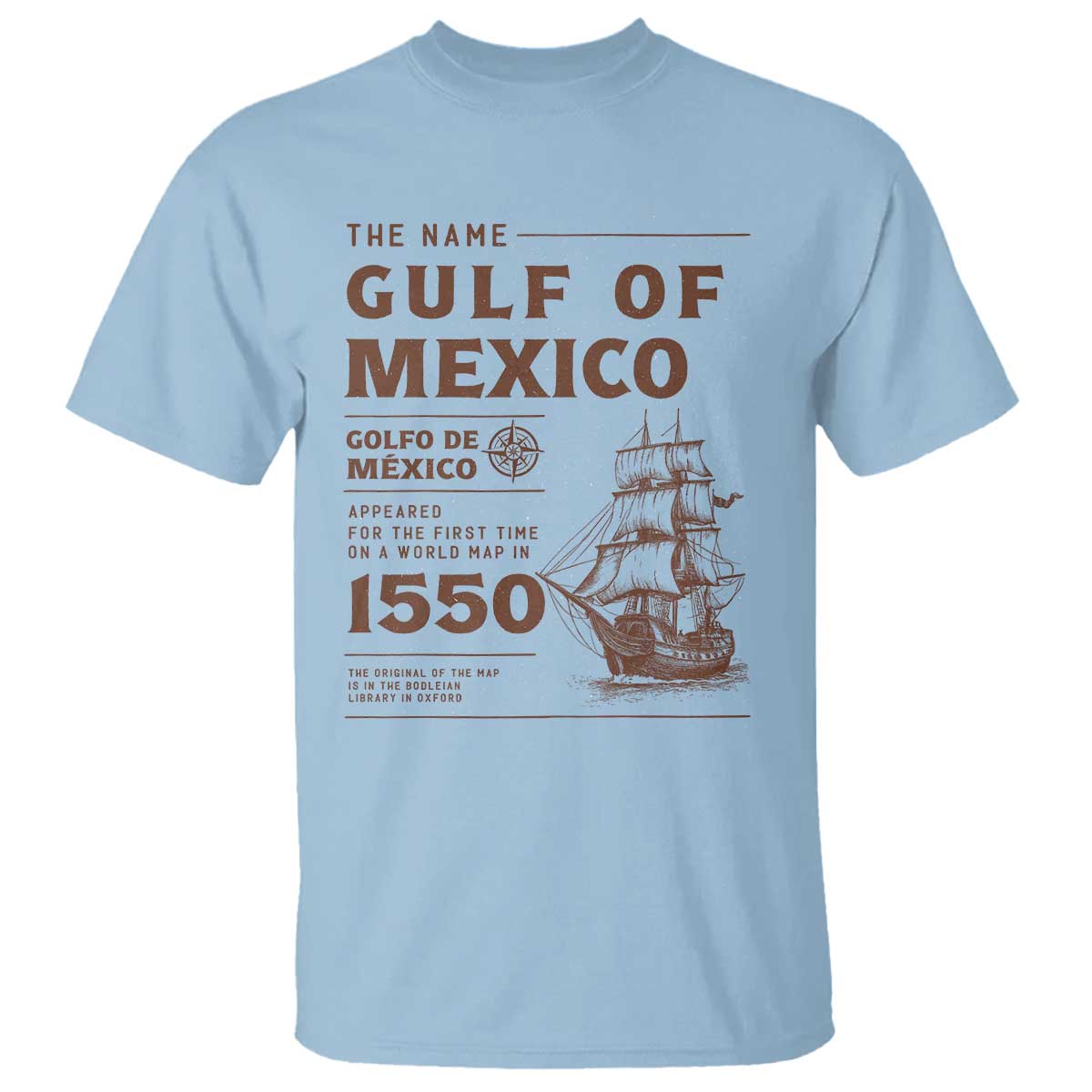 gulf-of-mexico-name-origin-1550-t-shirt-sailing-ship-retro-vintage
