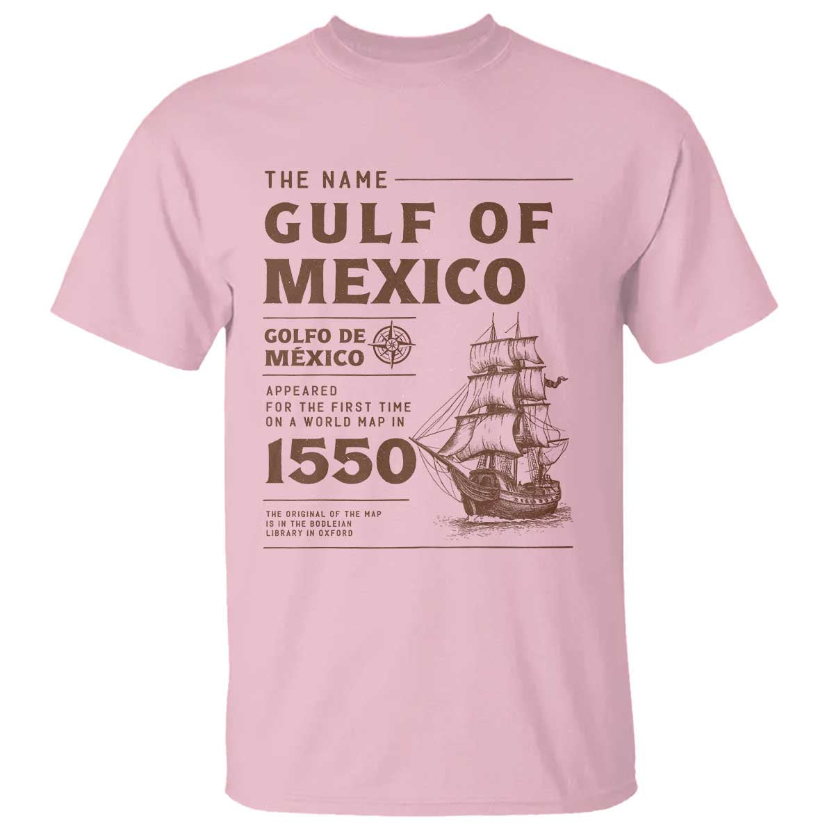 gulf-of-mexico-name-origin-1550-t-shirt-sailing-ship-retro-vintage