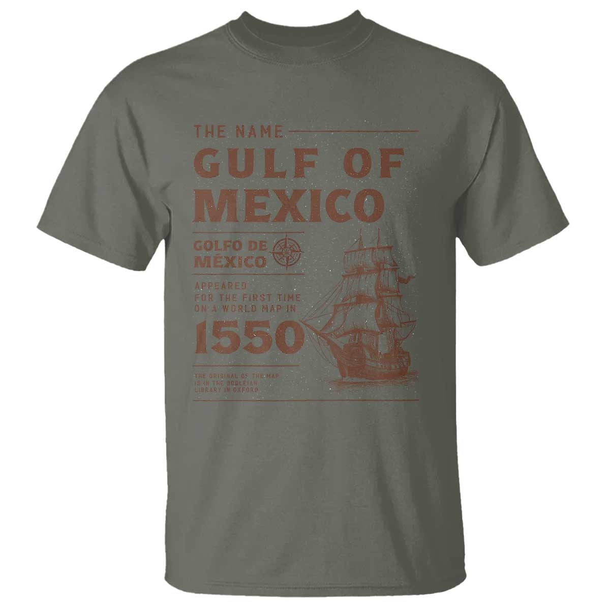 gulf-of-mexico-name-origin-1550-t-shirt-sailing-ship-retro-vintage