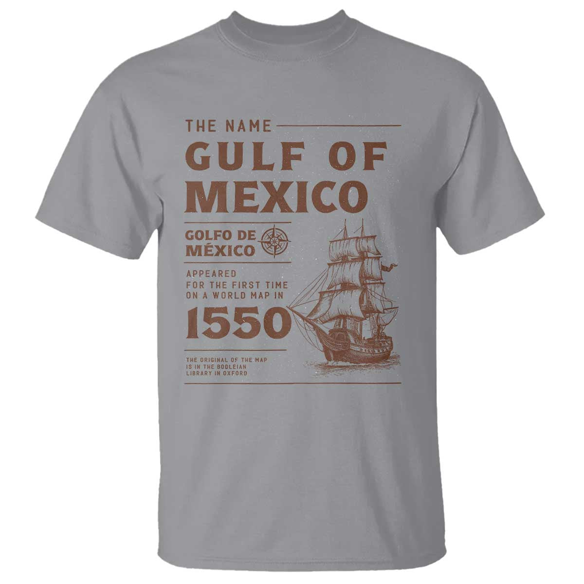 gulf-of-mexico-name-origin-1550-t-shirt-sailing-ship-retro-vintage
