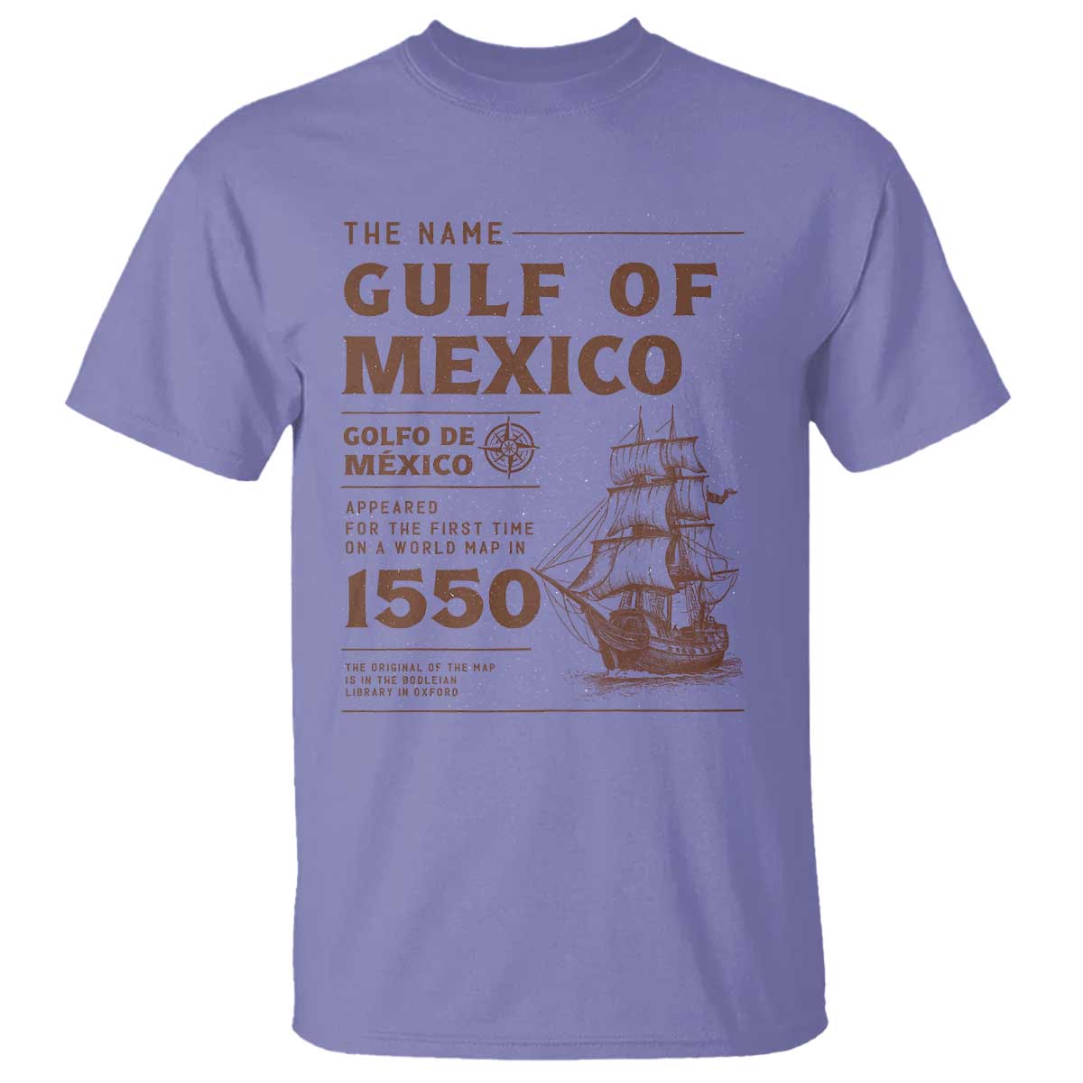 gulf-of-mexico-name-origin-1550-t-shirt-sailing-ship-retro-vintage