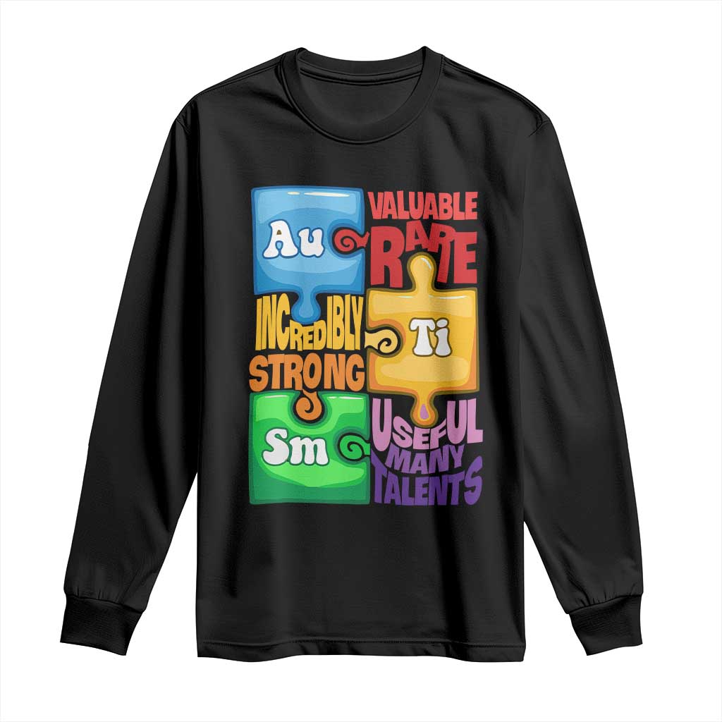 Autism Acceptance Support Embrace Neurodiversity Long Sleeve Shirt Puzzle Pieces