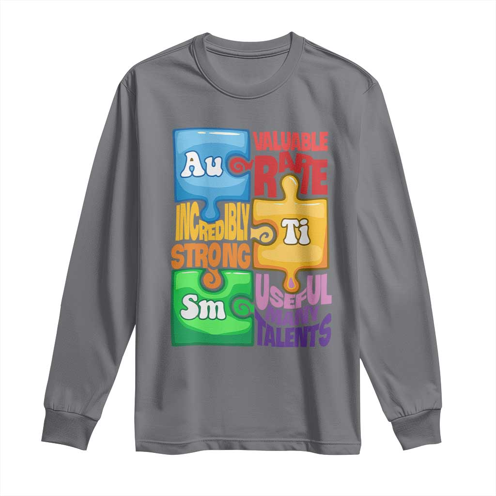 Autism Acceptance Support Embrace Neurodiversity Long Sleeve Shirt Puzzle Pieces