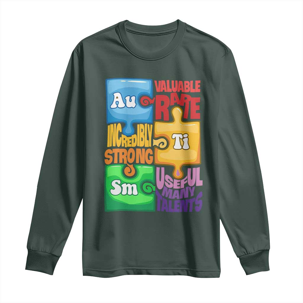 Autism Acceptance Support Embrace Neurodiversity Long Sleeve Shirt Puzzle Pieces