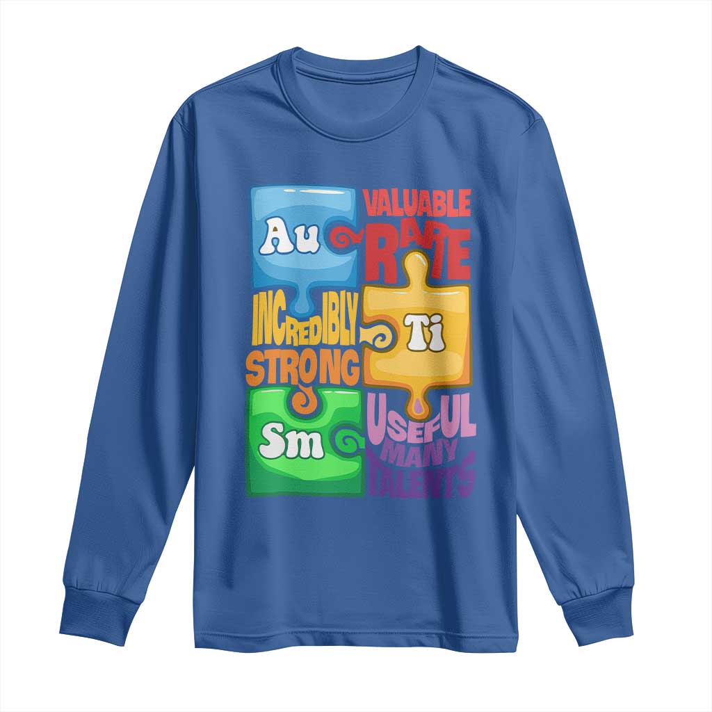 Autism Acceptance Support Embrace Neurodiversity Long Sleeve Shirt Puzzle Pieces
